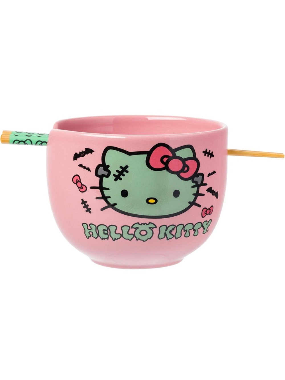 NWOT Silver Buffalo Hello Kitty Frankenstein Spooky Halloween Ramen Bowl